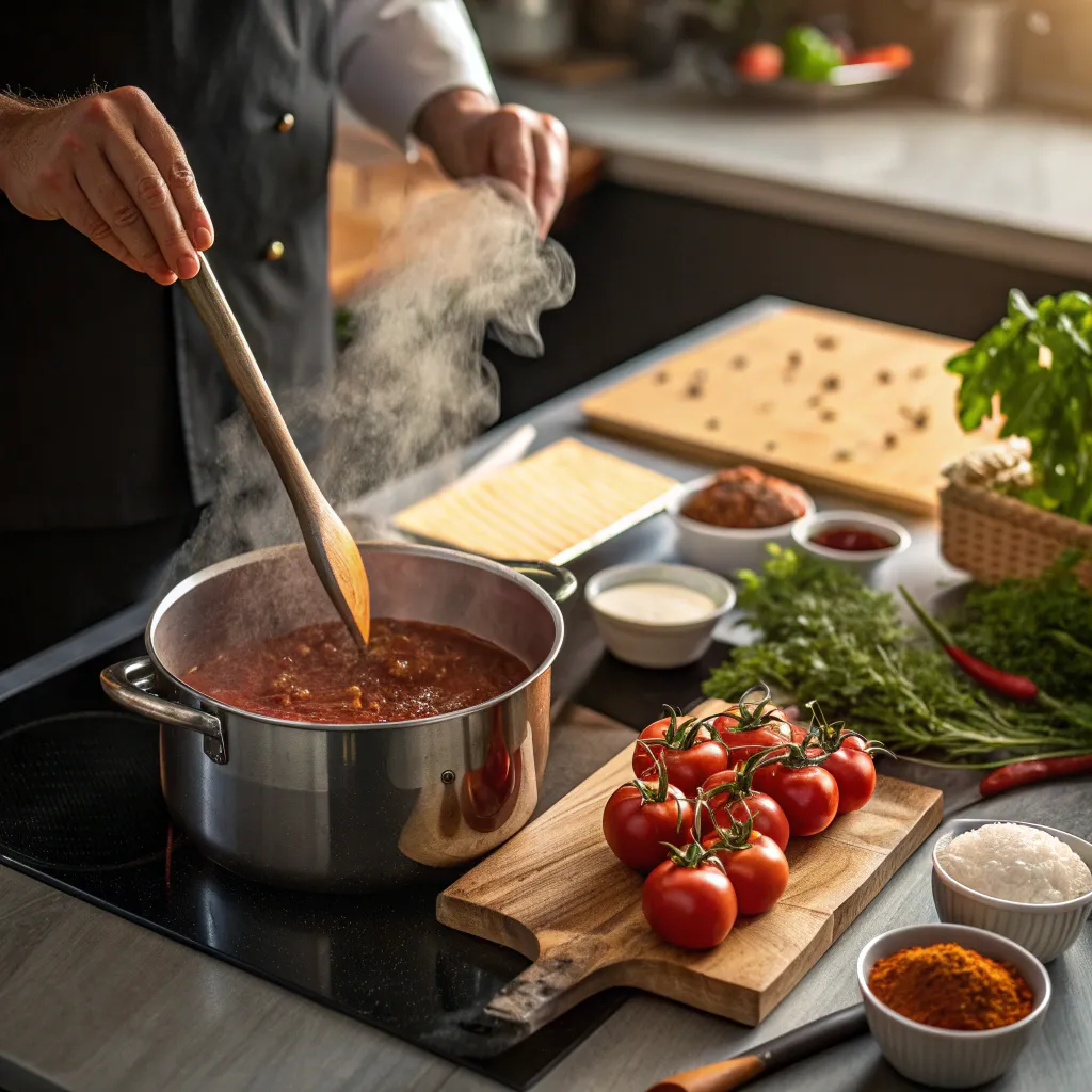 Image showing sauce preparation in progress